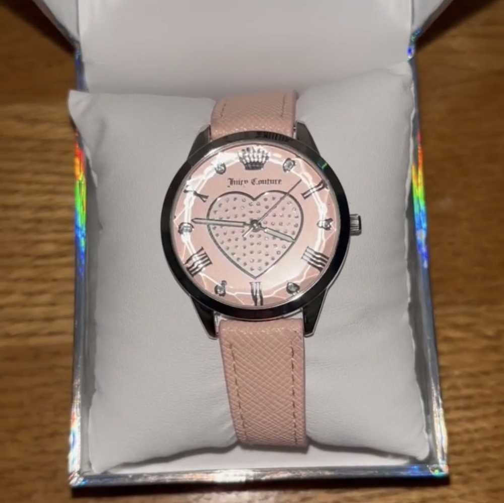 Rare! Pink Juicy Couture Heart Dial Watch